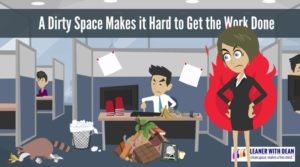 Cleaner with Dean office cleaning company Dayton