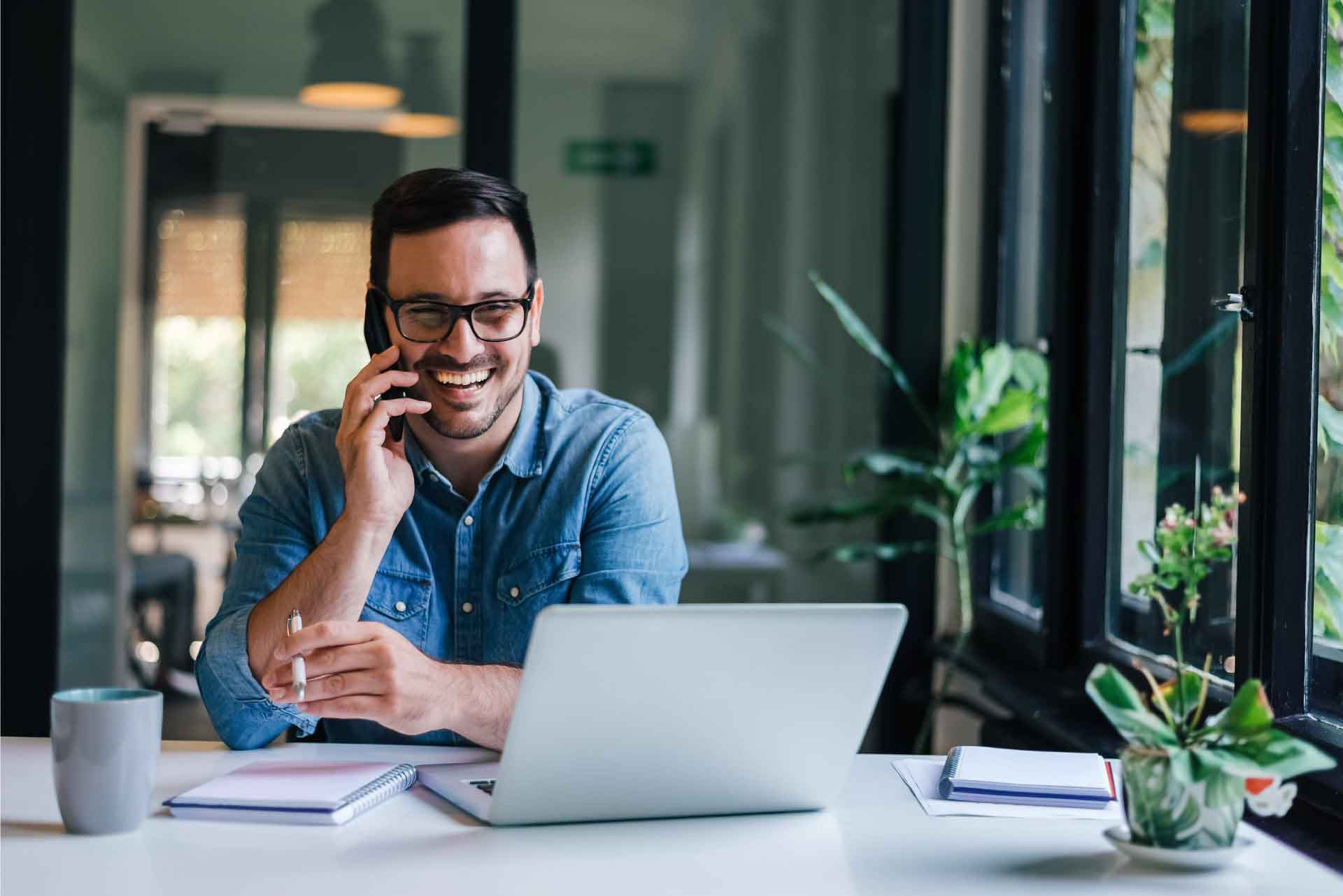 professional office cleaning services - man working in office
