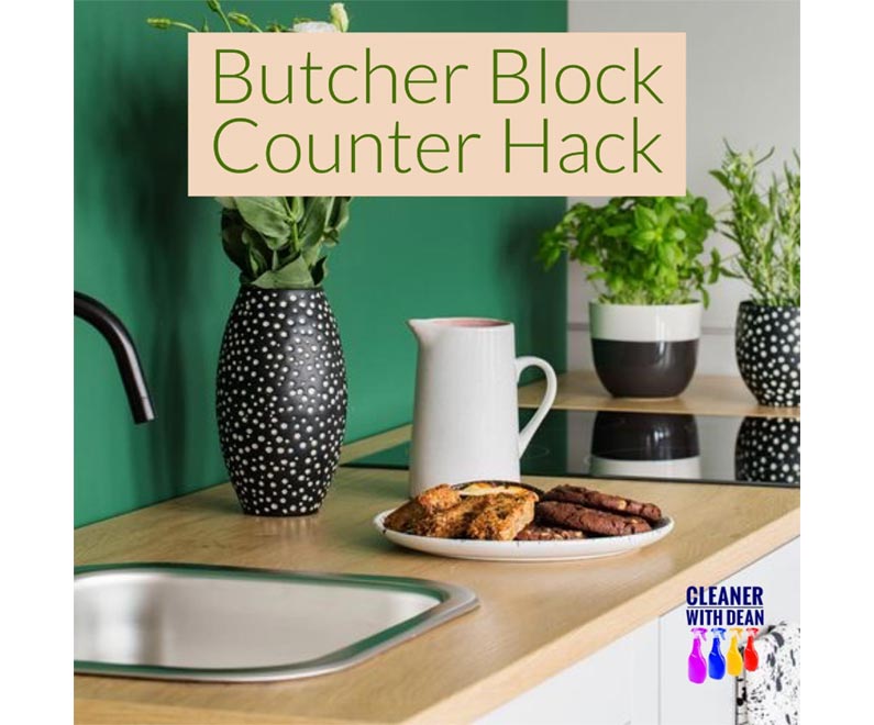 Your weekly cleaning tip from the best commercial janitorial cleaning services company in Dayton: Butcher block counter hack