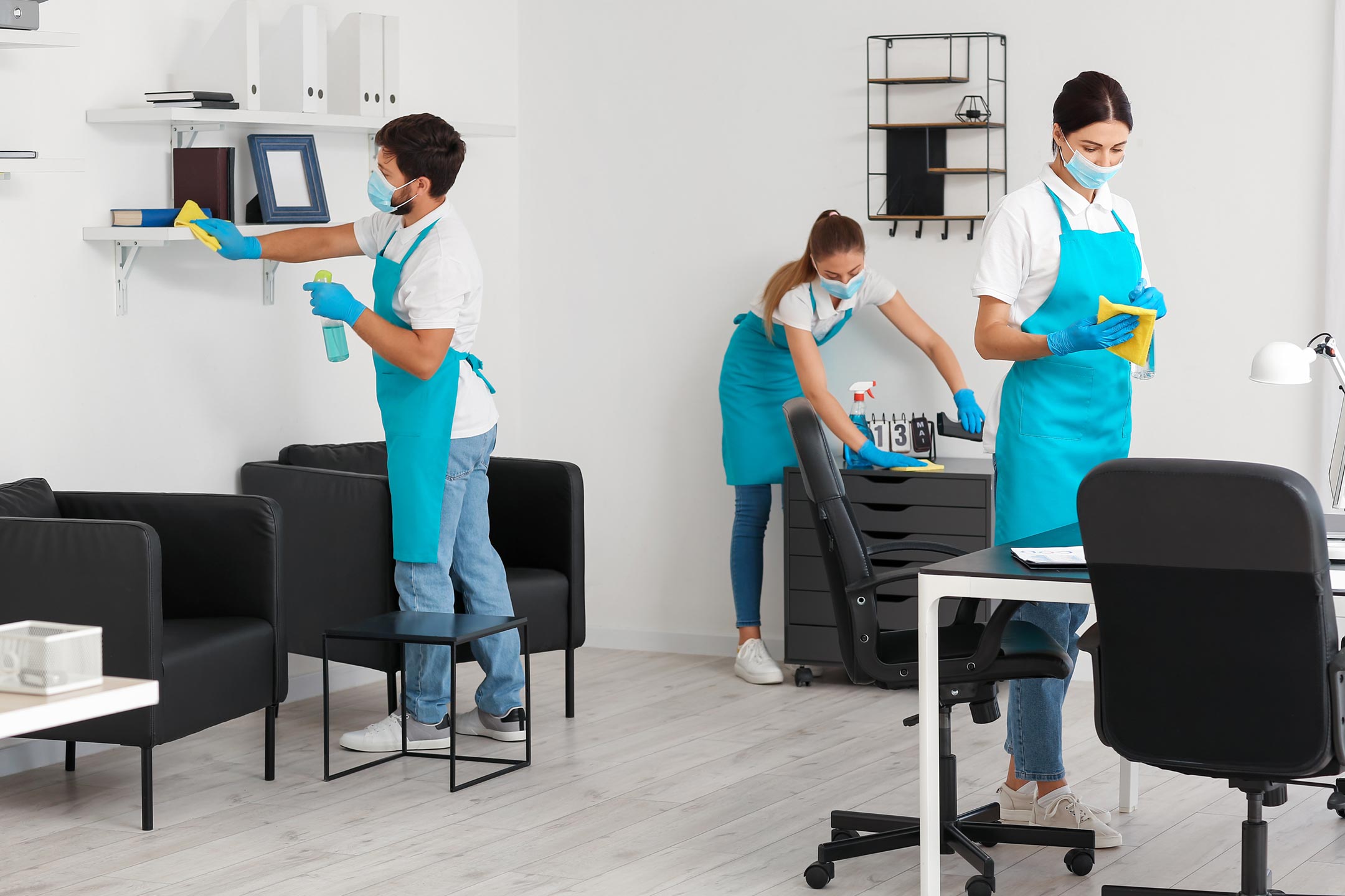 Disinfection Cleaning Services in Dayton – cleaning professional disinfecting medical facility lobby